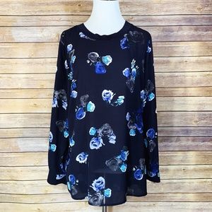 Thakoon for Design Nation Blue Floral Tunic Blouse
